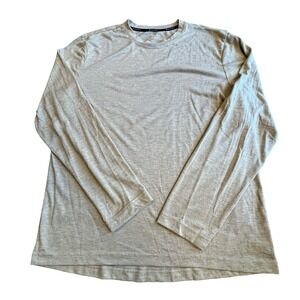 Zelos Mens Long Sleeve Performance Tee Heather Grey Crew Neck Shirt Size M